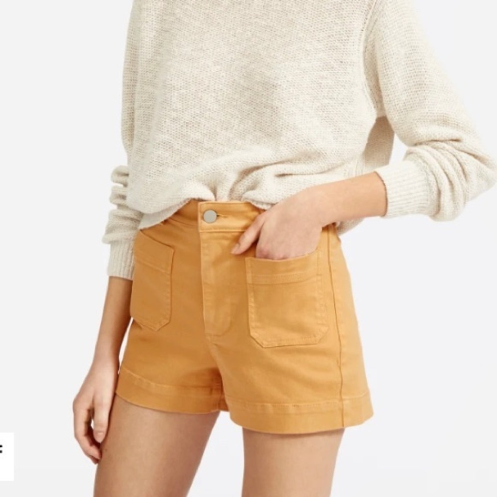 Everlane discontinued patch pocket shorts apricot orange size 00 🧡